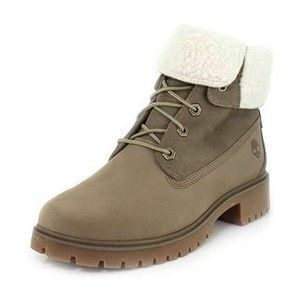 $159 Timberland Jayne Waterproof Teddy Fleece Fold Down Boot 7 Nubuck Leather